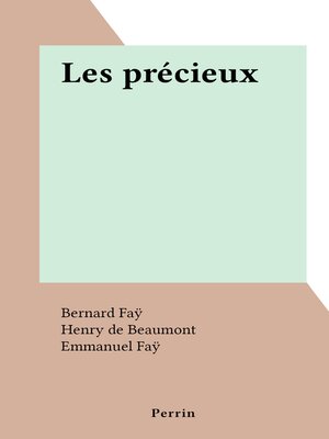 cover image of Les précieux